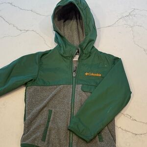 Kids Columbia Forest Green and Charcoal Hooded Jacket